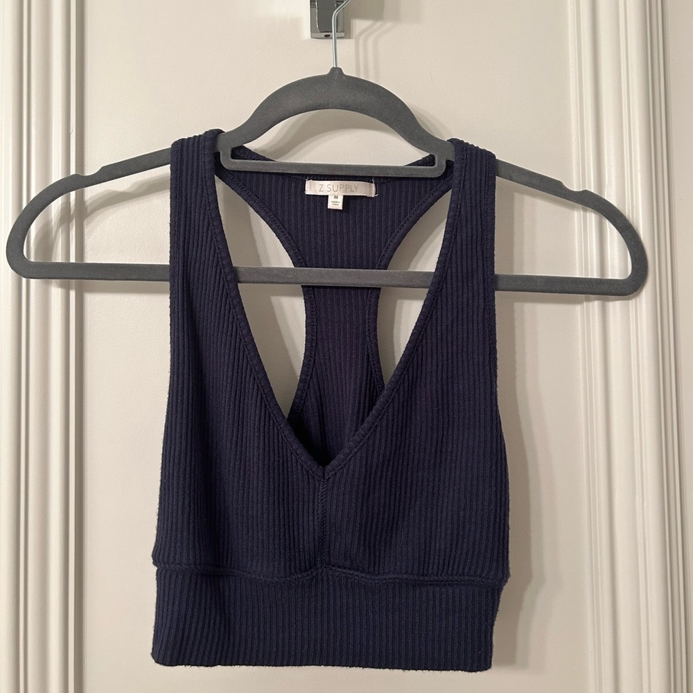 Z Supply - Blue Cropped Sports Bra/Top